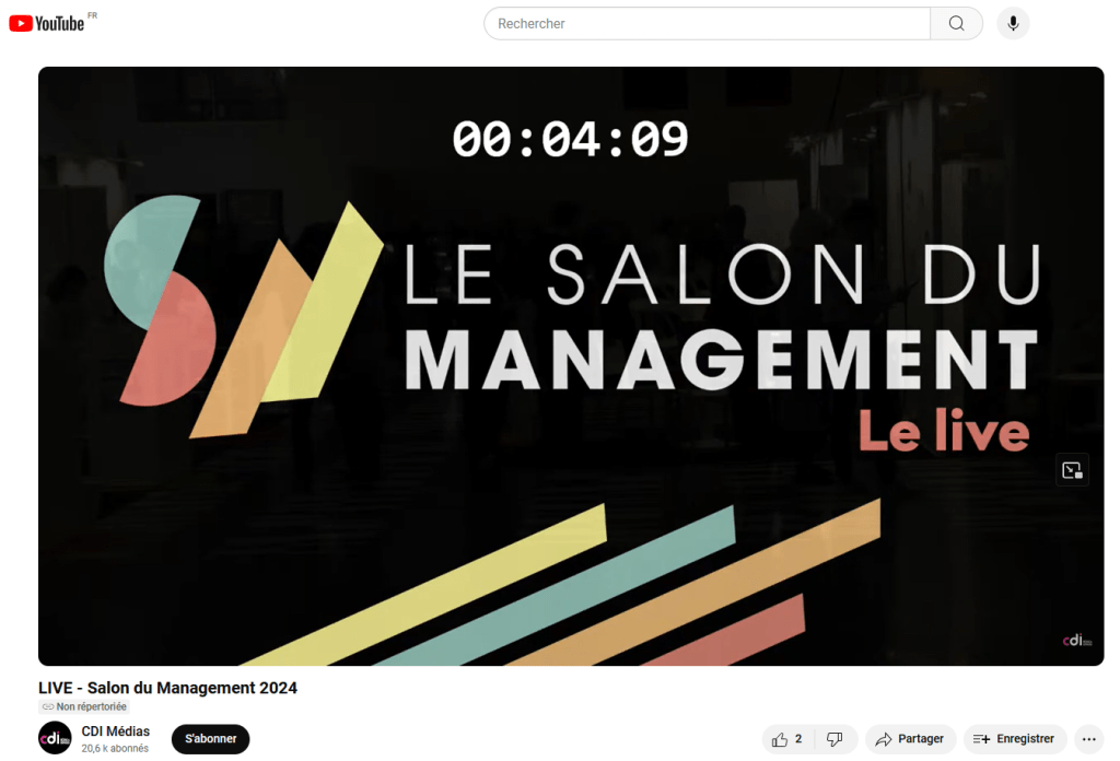 Replay du Salon du Management 2024 sur YouTube
